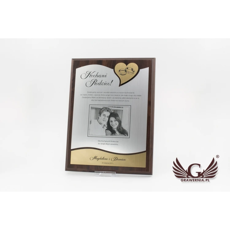 WEDDING CERTIFICATE - DS008 - Thank You for Parents with Photo - set of 2 pcs.