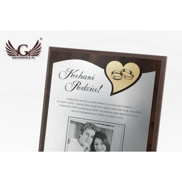 WEDDING CERTIFICATE - DS008 - Thank You for Parents with Photo - set of 2 pcs.