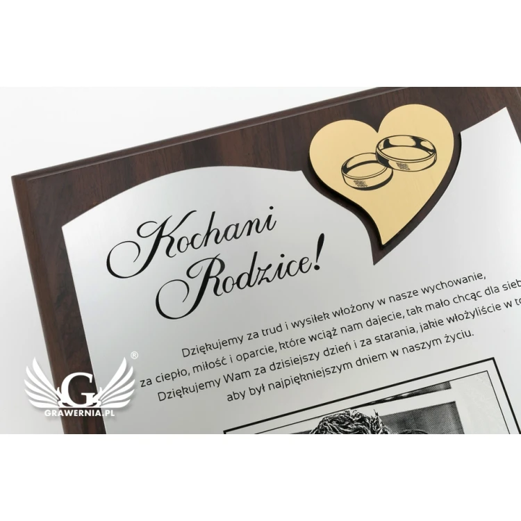 WEDDING CERTIFICATE - DS008 - Thank You for Parents with Photo - set of 2 pcs.