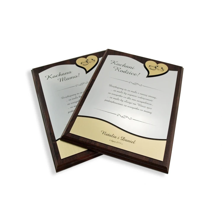 WEDDING CERTIFICATE in CASE - DS010 - Thank You for Parents - set of 2 pcs.