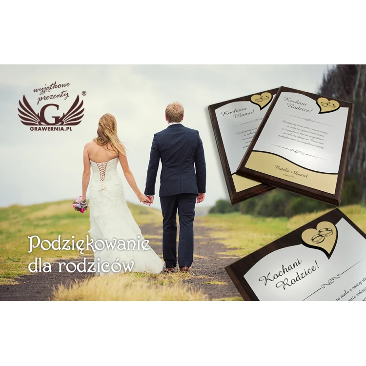 WEDDING CERTIFICATE in CASE - DS010 - Thank You for Parents - set of 2 pcs.