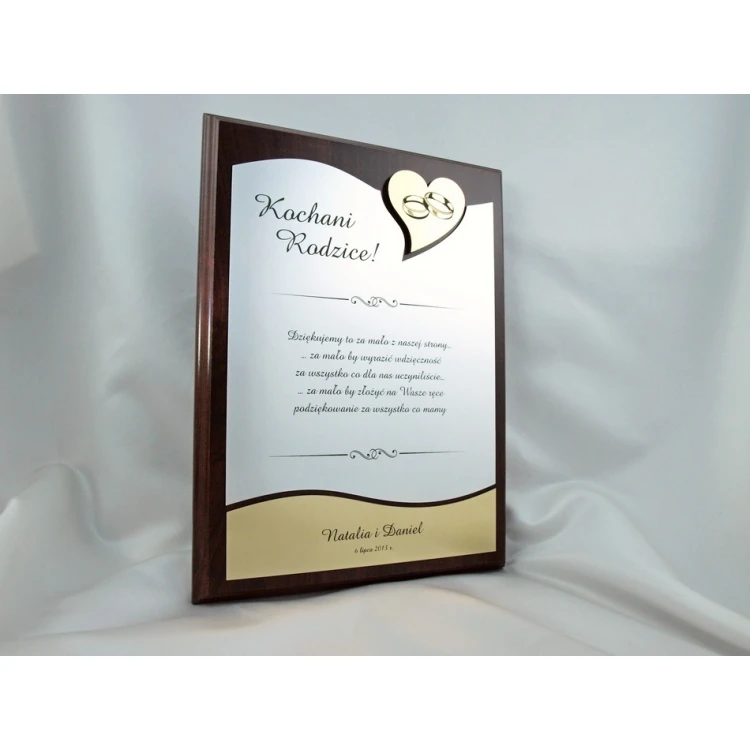 WEDDING CERTIFICATE in CASE - DS010 - Thank You for Parents - set of 2 pcs.