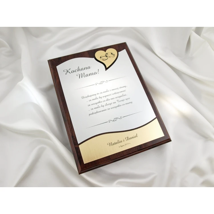 WEDDING CERTIFICATE in CASE - DS010 - Thank You for Parents - set of 2 pcs.