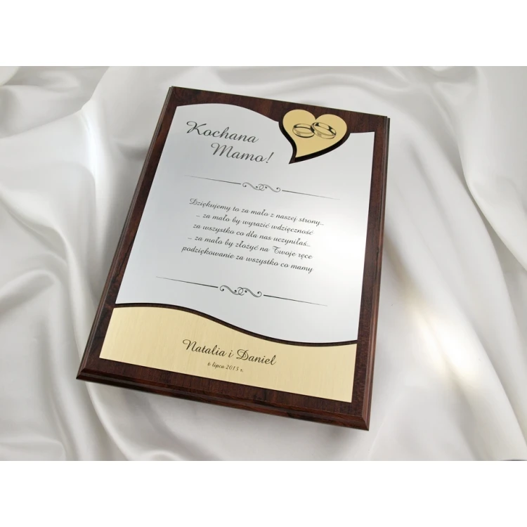 WEDDING CERTIFICATE in CASE - DS010 - Thank You for Parents - set of 2 pcs.