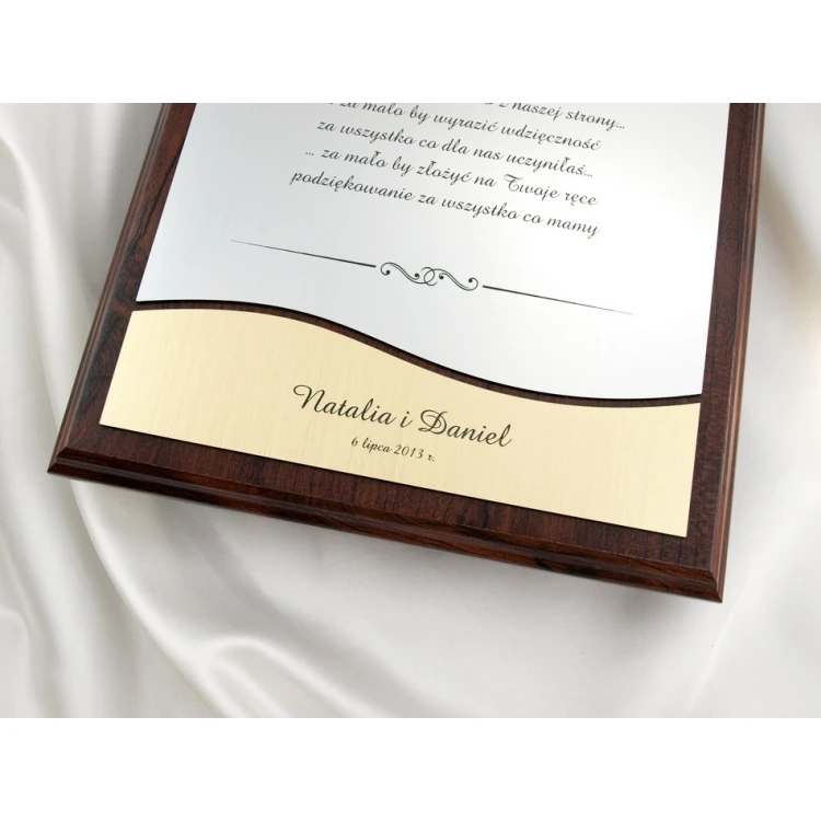 WEDDING CERTIFICATE in CASE - DS010 - Thank You for Parents - set of 2 pcs.