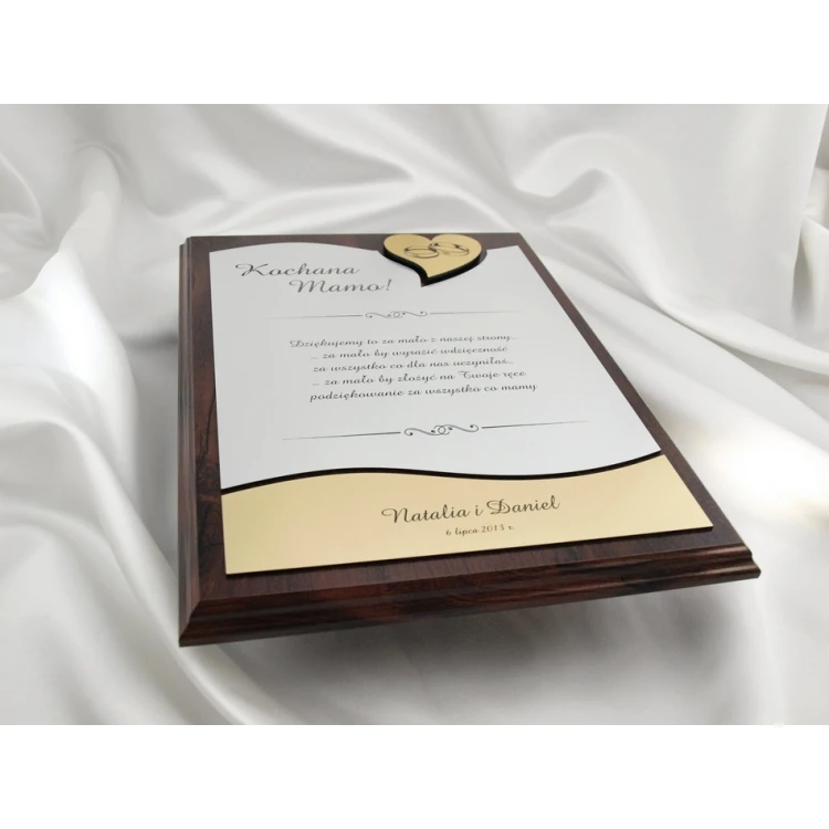 WEDDING CERTIFICATE in CASE - DS010 - Thank You for Parents - set of 2 pcs.