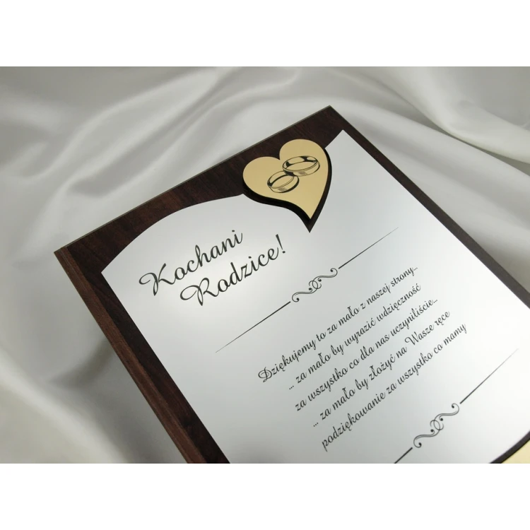 WEDDING CERTIFICATE in CASE - DS010 - Thank You for Parents - set of 2 pcs.