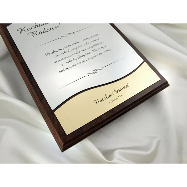 WEDDING CERTIFICATE in CASE - DS010 - Thank You for Parents - set of 2 pcs.