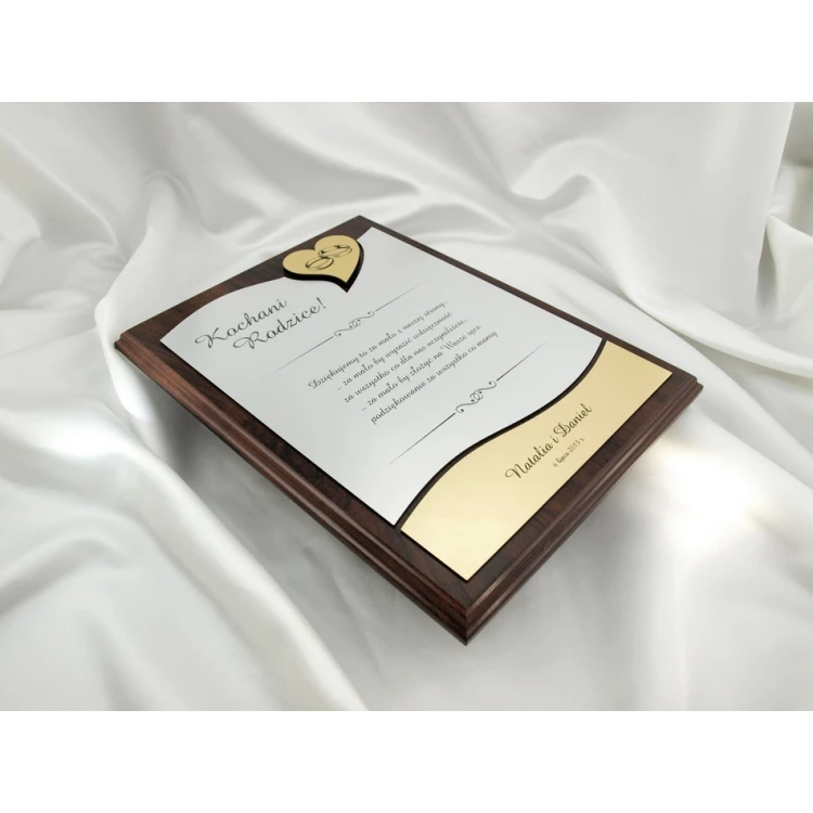 WEDDING CERTIFICATE in CASE - DS010 - Thank You for Parents - set of 2 pcs.