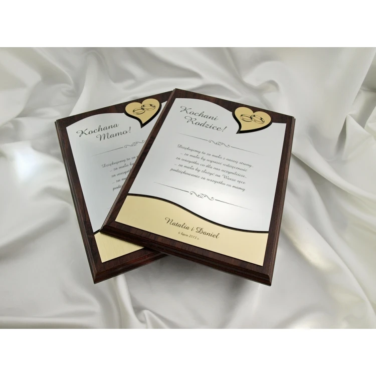 WEDDING CERTIFICATE in CASE - DS010 - Thank You for Parents - set of 2 pcs.