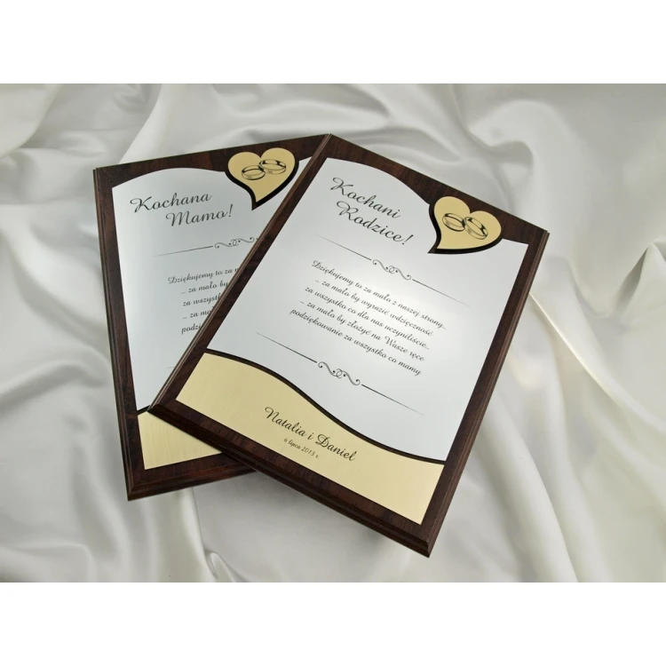 WEDDING CERTIFICATE in CASE - DS010 - Thank You for Parents - set of 2 pcs.