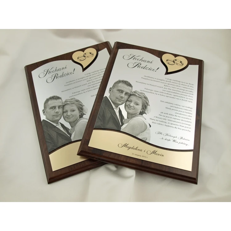 WEDDING CERTIFICATE - DS011 - Thank You for Parents with Large Photo - Set of 2 pcs.