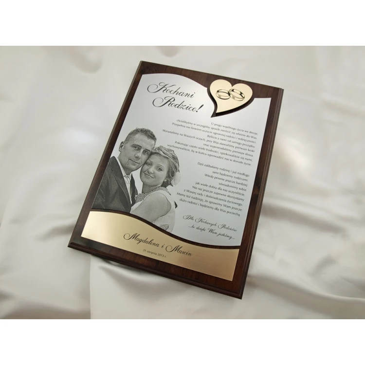 WEDDING CERTIFICATE - DS011 - Thank You for Parents with Large Photo - Set of 2 pcs.