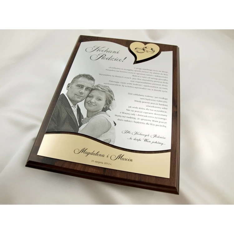 WEDDING CERTIFICATE - DS011 - Thank You for Parents with Large Photo - Set of 2 pcs.