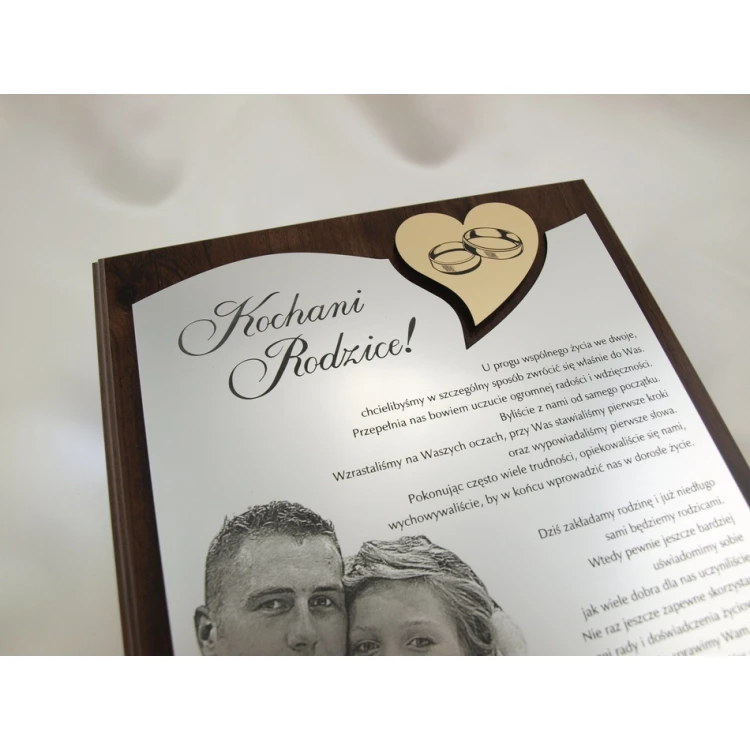 WEDDING CERTIFICATE - DS011 - Thank You for Parents with Large Photo - Set of 2 pcs.