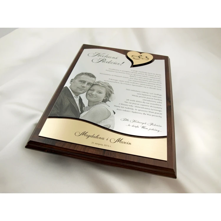 WEDDING CERTIFICATE - DS011 - Thank You for Parents with Large Photo - Set of 2 pcs.