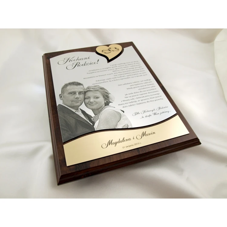WEDDING CERTIFICATE - DS011 - Thank You for Parents with Large Photo - Set of 2 pcs.