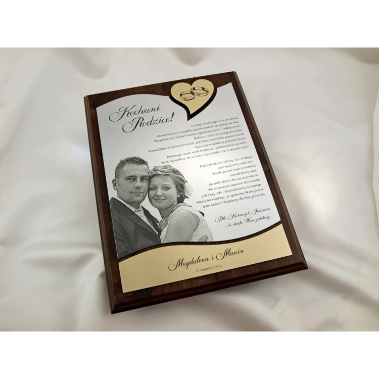 WEDDING CERTIFICATE - DS011 - Thank You for Parents with Large Photo - Set of 2 pcs.
