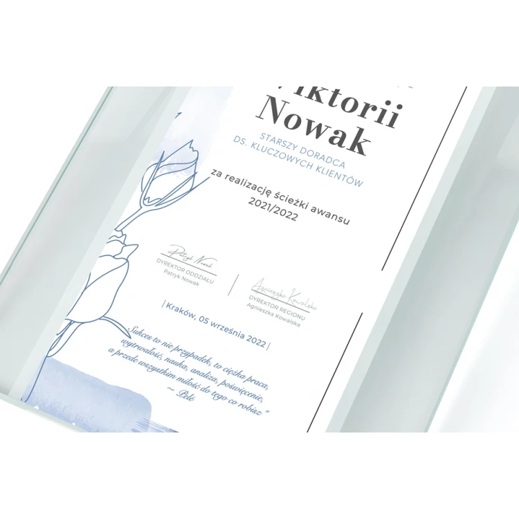 Glass Diploma - Recognition Certificate - UV Print - DUV072