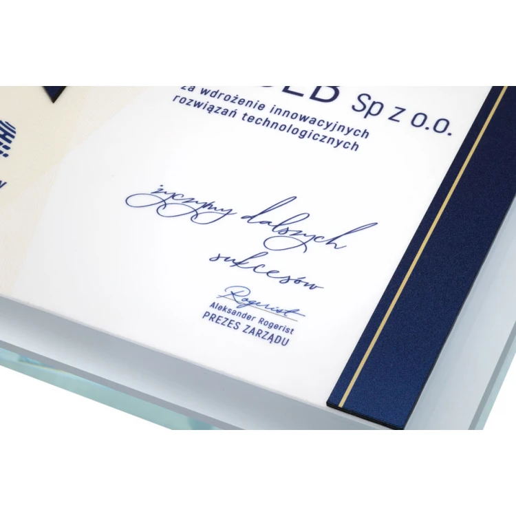 Glass Diploma - Recognition Certificate - Square - Colorful UV Print - DUV082
