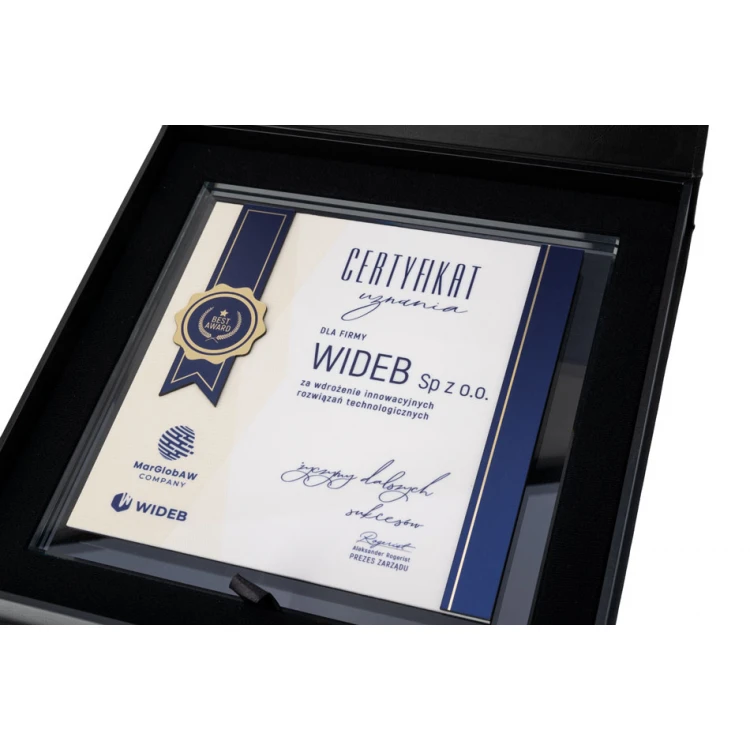 Glass Diploma - Recognition Certificate - Square - Colorful UV Print - DUV082
