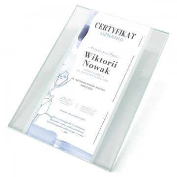 Glass Diploma - Recognition Certificate - UV Print - DUV072