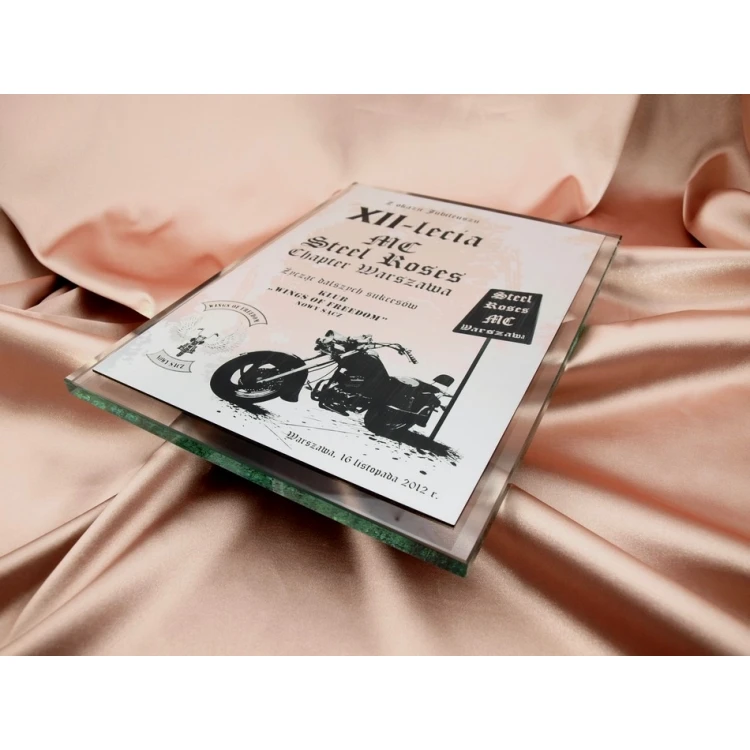 GLASS DIPLOMA - for motorcycle club - DSZ018 - vertical
