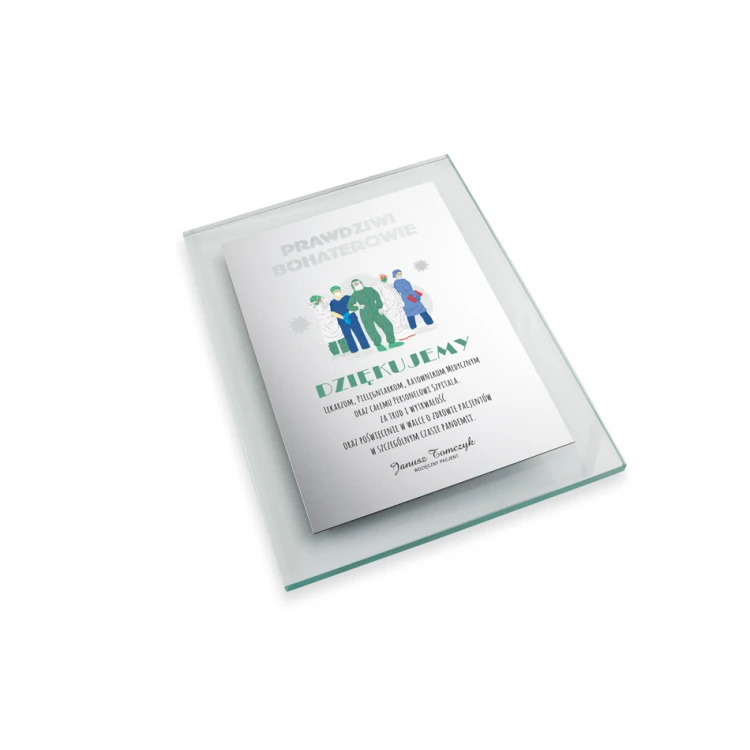 Glass Diploma for Doctor - Vertical - Colorful UV Print - DUV050