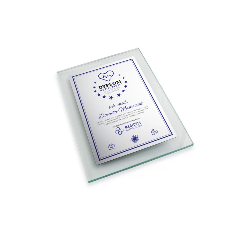 Glass Diploma for Doctor - Vertical - Colorful UV Print - DUV051