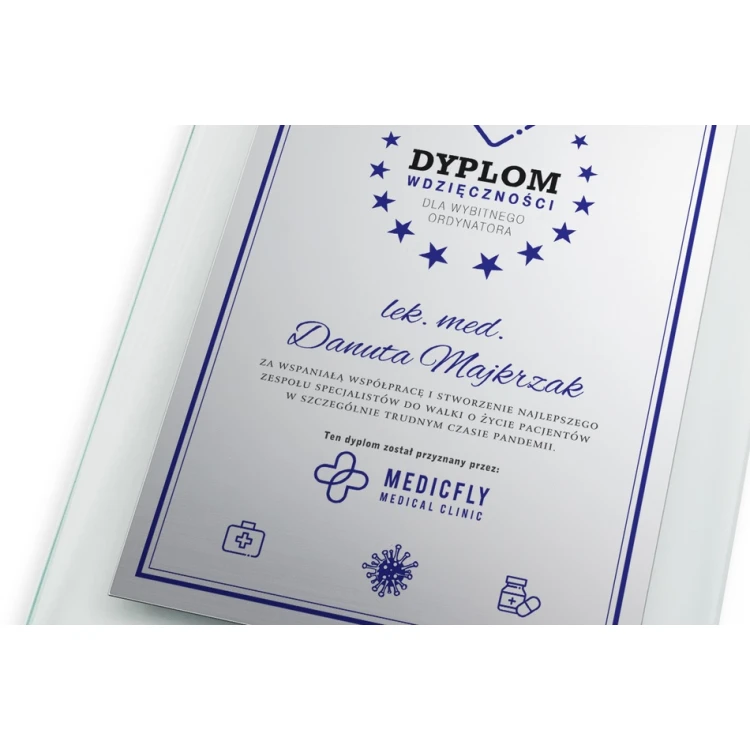 Glass Diploma for Doctor - Vertical - Colorful UV Print - DUV051