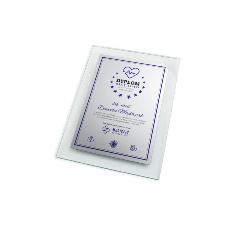 Glass Diploma for Doctor - Vertical - Colorful UV Print - DUV051