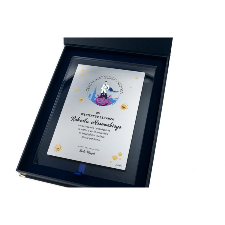 Glass Diploma for Doctor - Vertical - Colorful UV Print - DUV052