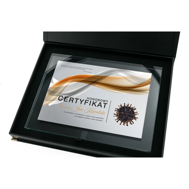 Glass Certificate for Doctor - Horizontal - Colorful UV Print - DUV047