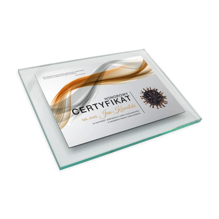 Glass Certificate for Doctor - Horizontal - Colorful UV Print - DUV047