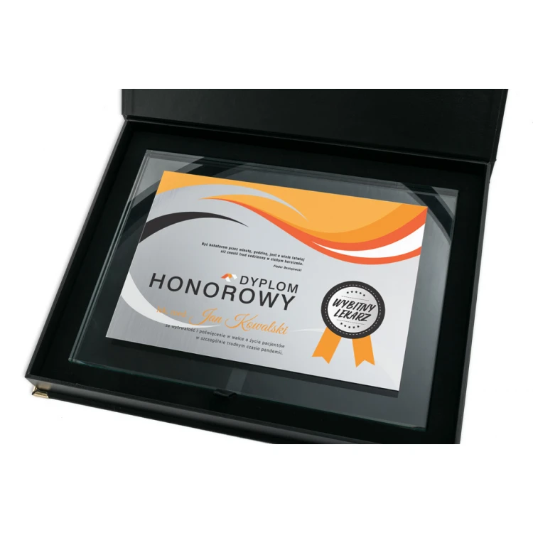Glass Diploma for Doctor - Horizontal - Colorful UV Print - DUV048