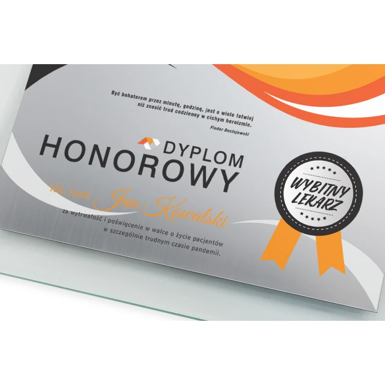 Glass Diploma for Doctor - Horizontal - Colorful UV Print - DUV048