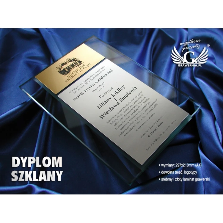 GLASS DIPLOMA - DSZ006 - Certificate, Appreciation, Distinction
