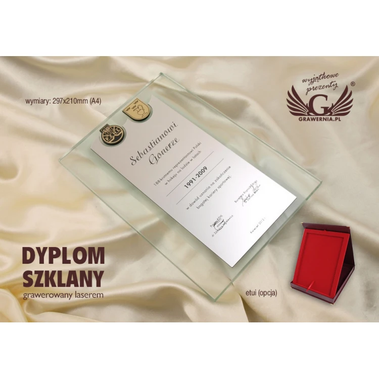 GLASS DIPLOMA - DSZ011 - Certificate, Appreciation, Distinction