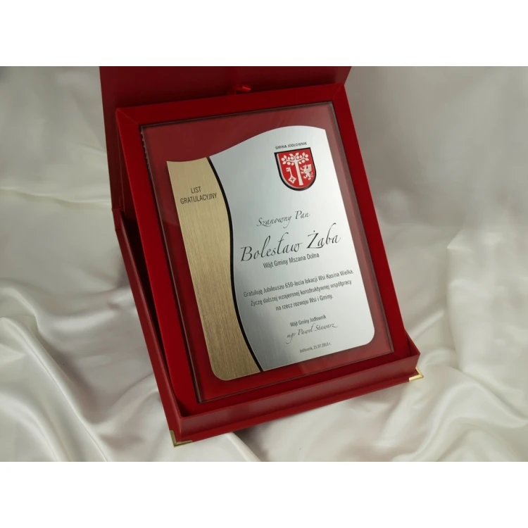 GLASS DIPLOMA with COAT OF ARMS or any logo - DSZ026 - vertical