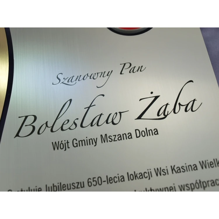 GLASS DIPLOMA with COAT OF ARMS or any logo - DSZ026 - vertical