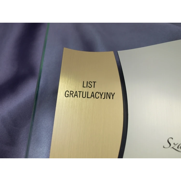 GLASS DIPLOMA with COAT OF ARMS or any logo - DSZ026 - vertical