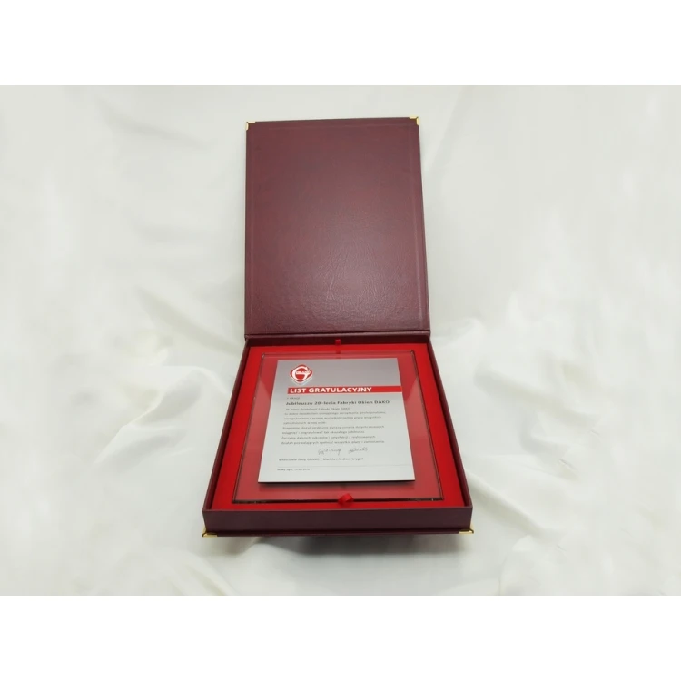 GLASS DIPLOMA - CONGRATULATORY LETTER - DSZ034 - vertical