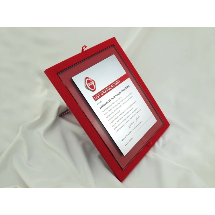 GLASS DIPLOMA - CONGRATULATORY LETTER - DSZ034 - vertical