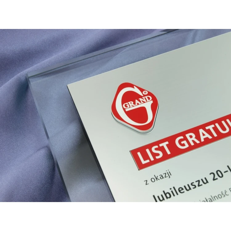 GLASS DIPLOMA - CONGRATULATORY LETTER - DSZ034 - vertical