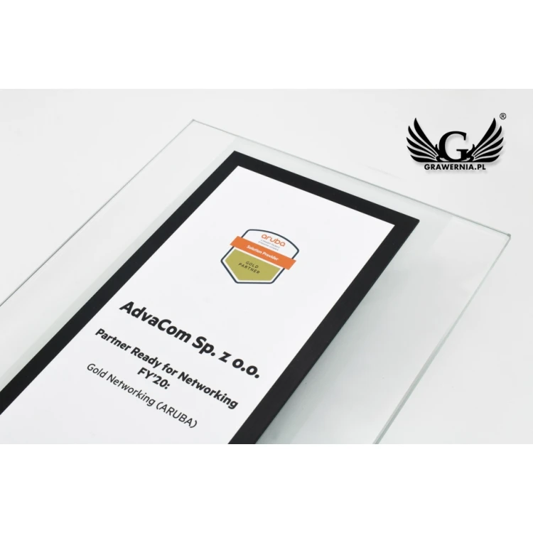 Glass Diploma - Gold Partner - UV Print - DUV045