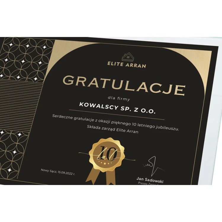 Glass Diploma - Congratulatory Letter - Horizontal - Colorful UV Print - DUV069