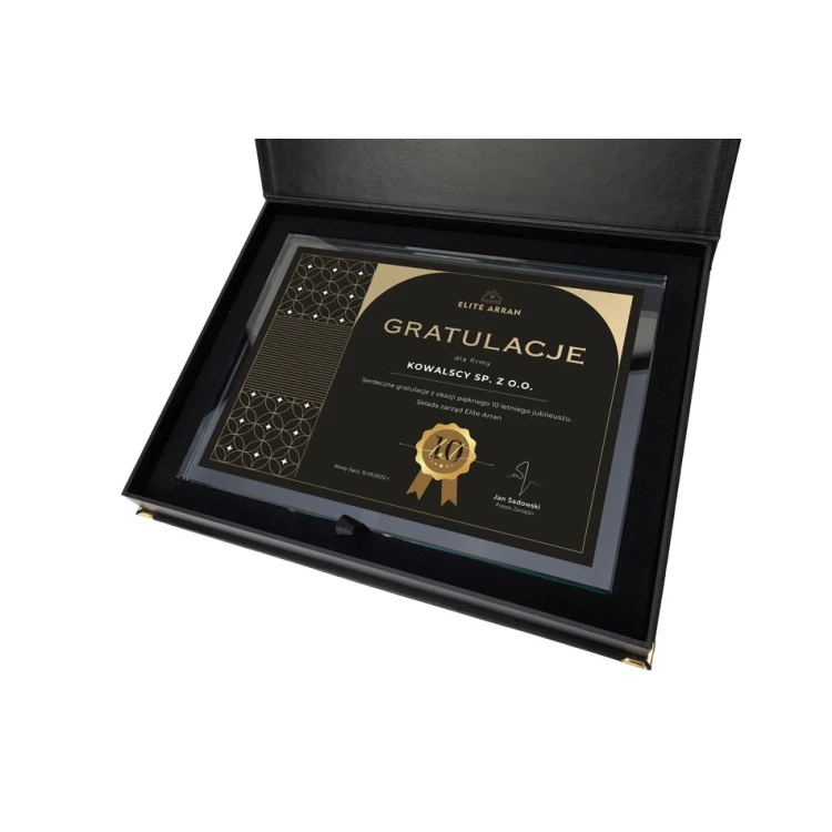 Glass Diploma - Congratulatory Letter - Horizontal - Colorful UV Print - DUV069
