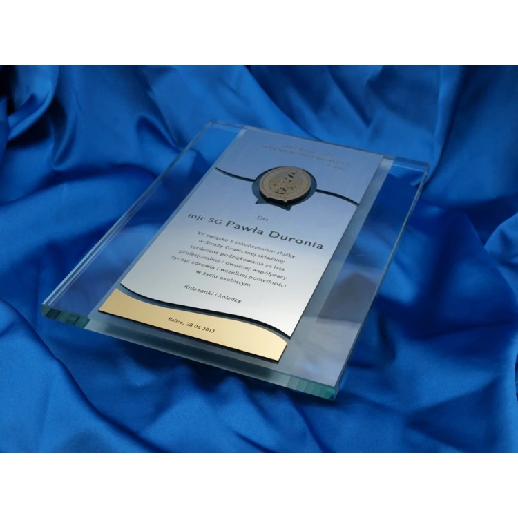 GLASS DIPLOMA - appreciation for years of cooperation - DSZ025 - vertical