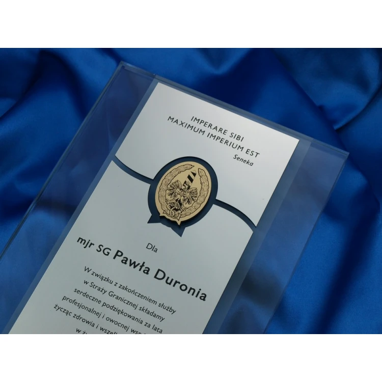 GLASS DIPLOMA - appreciation for years of cooperation - DSZ025 - vertical