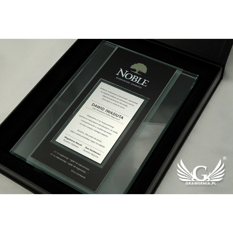Glass Diploma - Appreciation for Cooperation - UV Print - DUV019